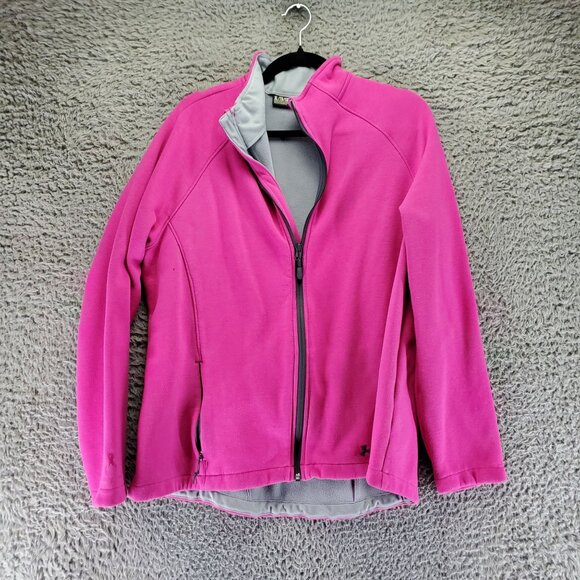 Under Armour Jacket Womens XL Pink Fitted Zip-Up Windbreaker - Picture 1 of 8